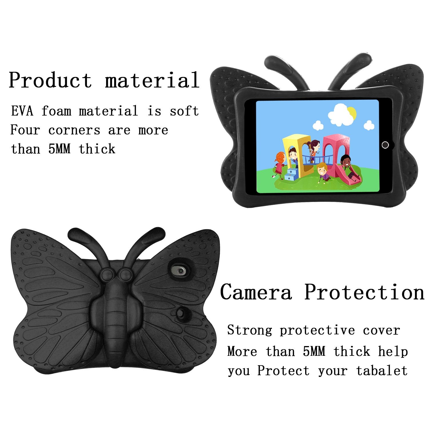 Coque en silicone pour enfants papillon pour iPad 7/8/9 (7e/8e/9e génération) 10,2 Coque en silicone pour enfants papillon pour iPad 7/8/9 (7e/8e/9e génération) 10,2